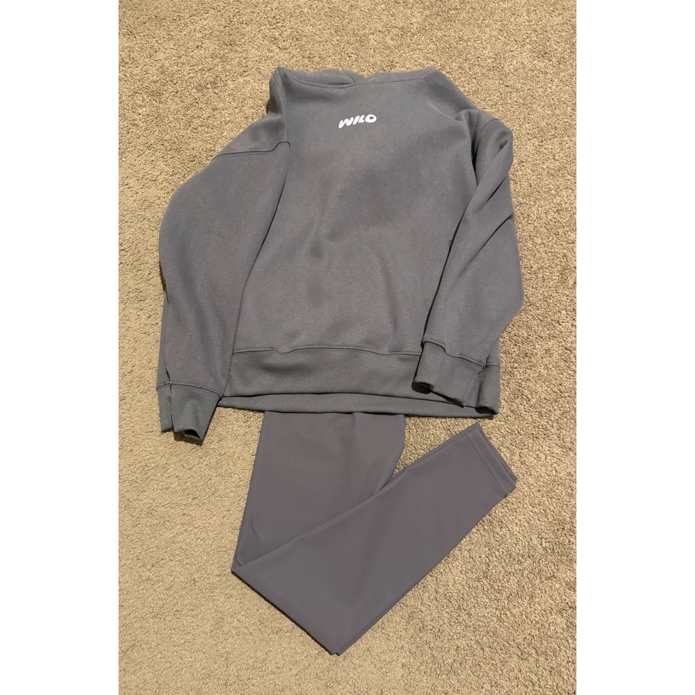 WILO The Label Wellness Club Hoodie and Legging Set Charcoal Grey
